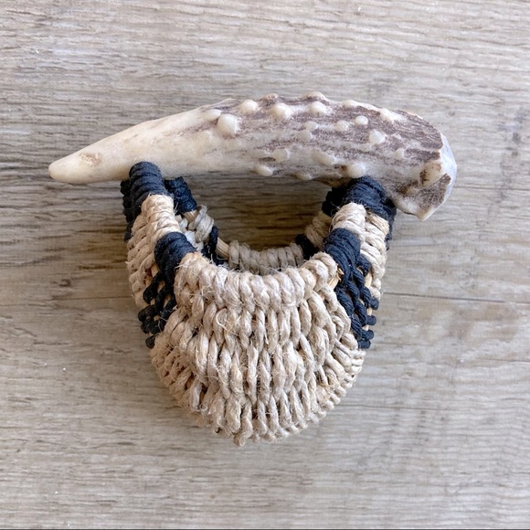 Deer Antler Basket Pin Rustic Jewelry Handmade USA - Picture 7 of 7